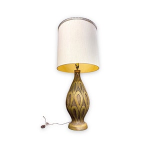 Vintage Mid Century Ceramic Lamp, Mid Mod Lighting, Retro Ceramic Table Lamp, 60s Stylish Modern Lamp, Lamp Shade
