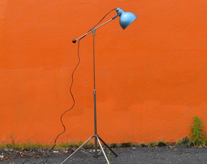 Vintage Industrial Floor Lamp Bretford Tripod Floor Lamp Mid Etsy