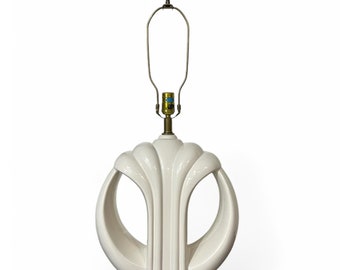 Vintage Art Deco Ceramic Table Lamp - Mid Century Modern Sculptural Lighting