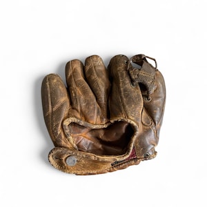 Antique Rawlings Leather Baseball Glove - Vintage Sports Decor, Collector&#39;s Display, Man Cave or Game Room Room Accent