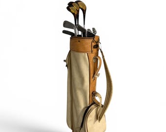 Vintage Retro 70s Golf Bag with Clubs - Butchart Nicholls, Beth Daniel, Laura Baugh