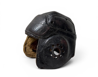 Vintage Leather Football Helmet Sporting Gear Memorabilia