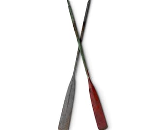 Vintage Wooden Boat Oars - Coastal Wall Decor Nautical Lake House Paddle Set