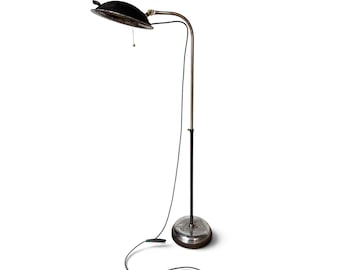 Vintage Upcycled Heat Lamp, Adjustable Industrial Floor Lighting
