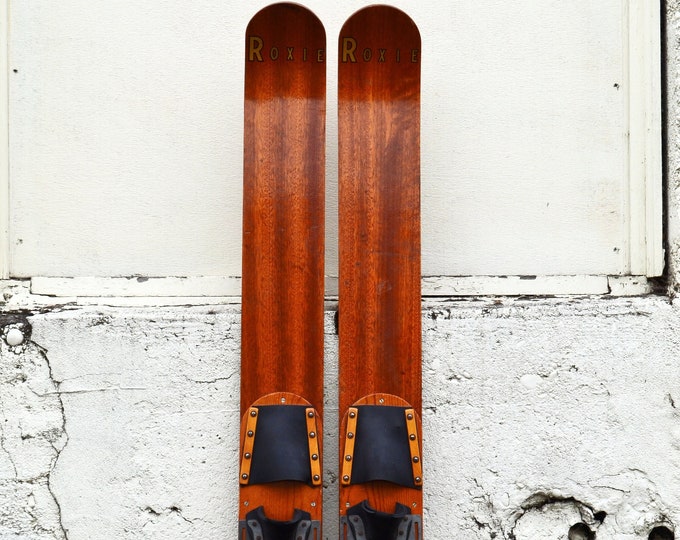 Vintage Water Skis Pair, Wooden Water Skis, Roxie Water Ski, Beach