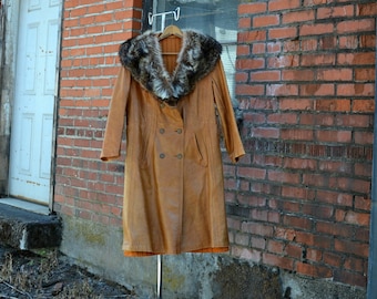 ジャケット・アウター vintage fur coat GDT TOO Vintage 80s Fur Coat Off White Jacket SZ Small