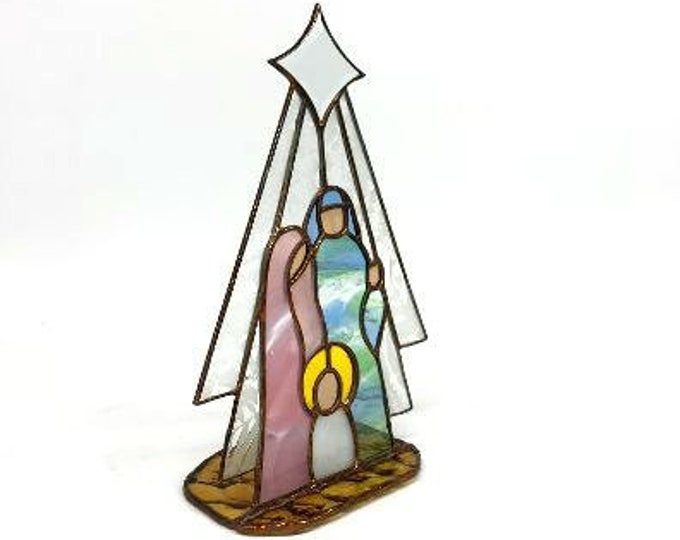 Vintage Stained Glass Nativity Vintage Nativity Scene Etsy