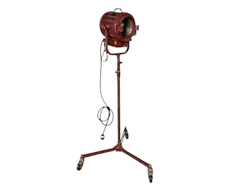 Vintage Mole Richardson Baby Solarspot Theater Spotlight – Adjustable Stand on Casters