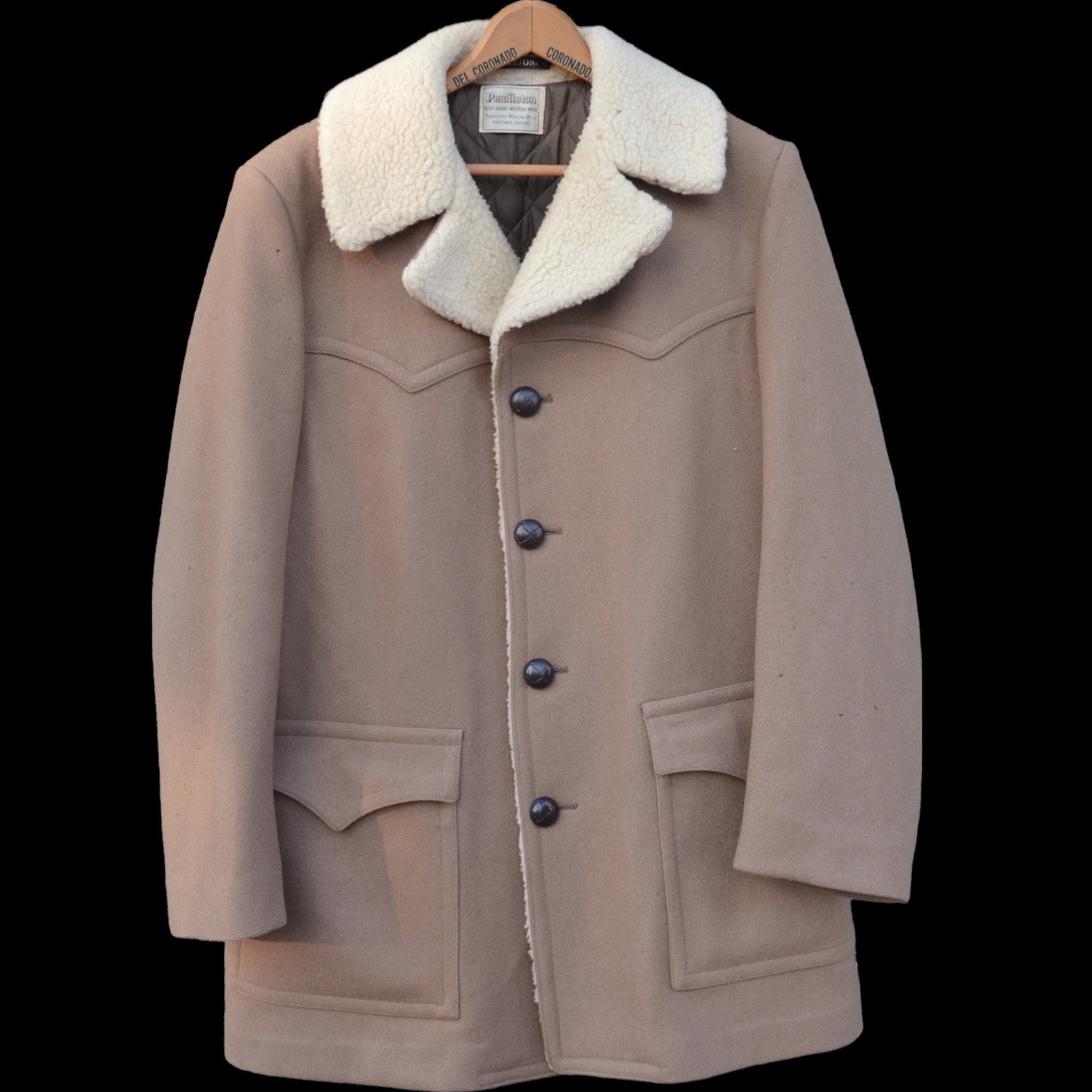 70s Pendleton wool tailored jacket USA製 Vintage 70s Pendleton Wool Jacket Top Coat Plaid Quilted