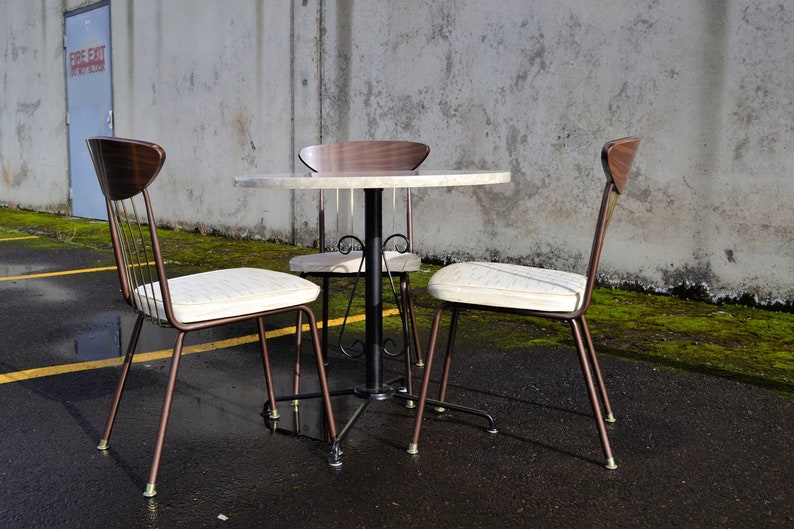 Vintage Table and Chairs, Mid Century Dinette Set, Chromcraft Set 3 Chairs, Mid Century Dining Room Furniture, 1960s Kitchen Dinette image 6