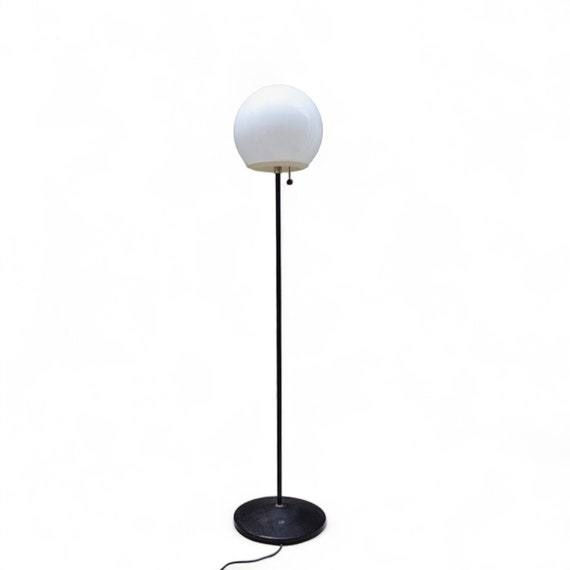 Vintage Glass Orb Floor Lamp -  Mid Century Lamp, Atomic Floor Lamp, Space Age Lamp, Mid Century Lighting, Industrial Lamp