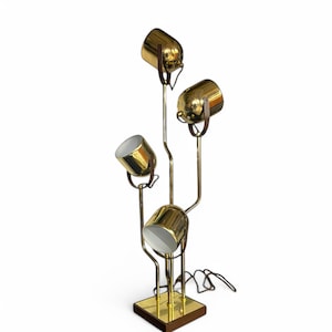 Vintage Goffredo Reggiani Brass Table Lamp – MCM Adjustable 4-Light Clover Lamp Co.