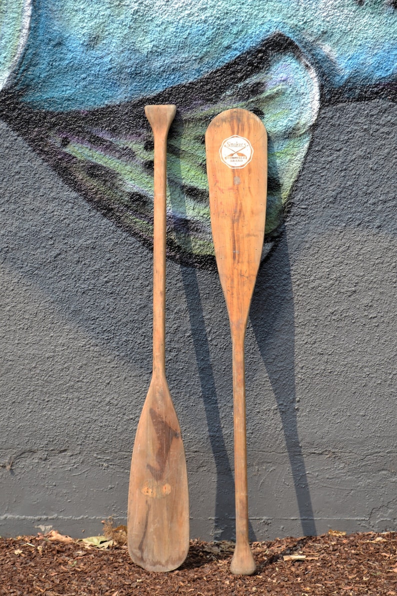 Vintage Boat Paddles Pair Smokers Brand Paddles Boat Oars Etsy