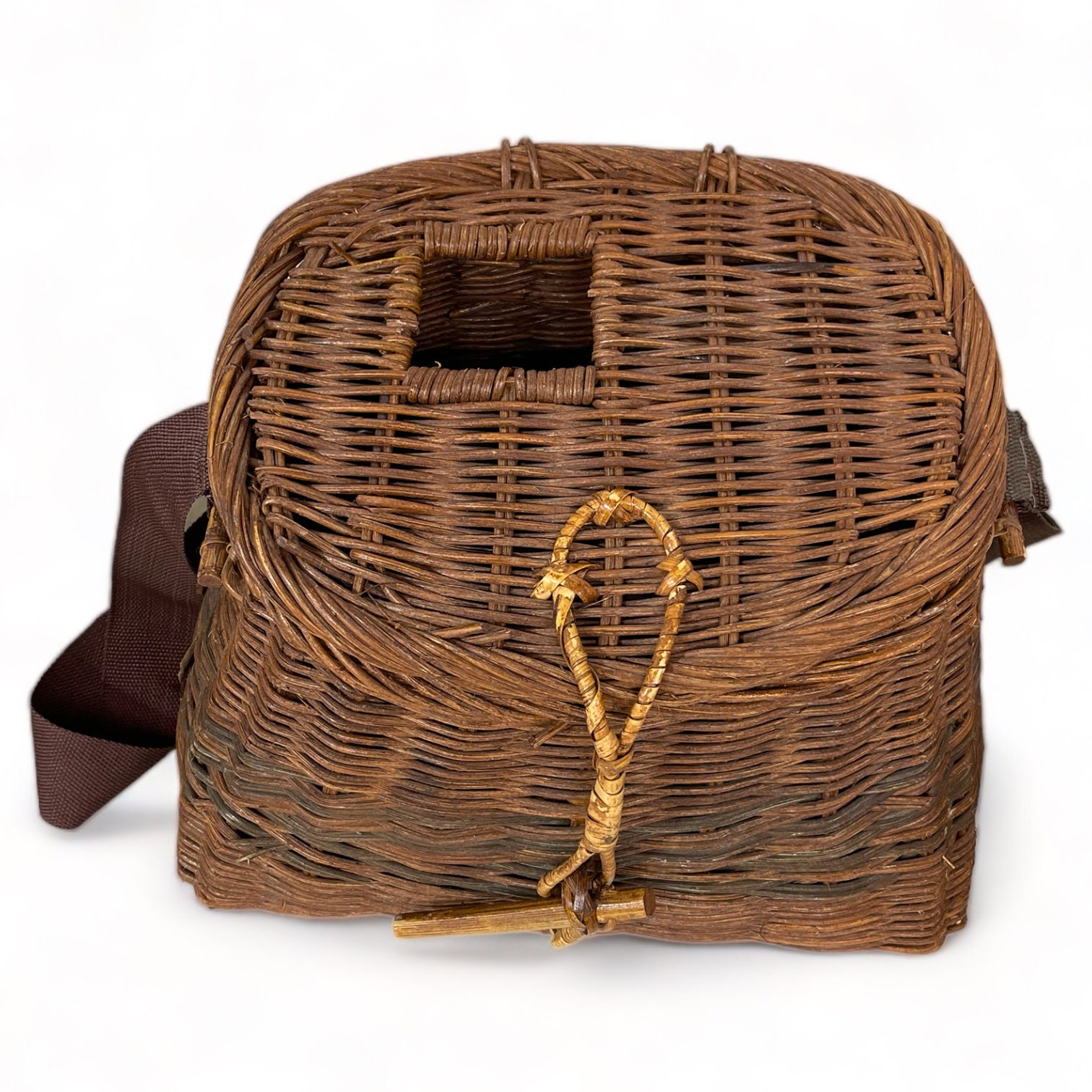 Panier De Pêche En Osier Vintage – Japon – Cabane, Lac, Déco Rustique