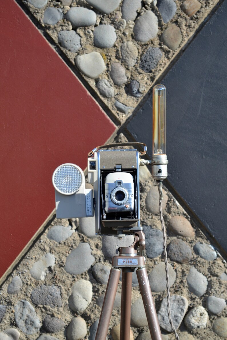 Tripod Floor Lamp Camera Tripod Lamp Antique Camera Etsy