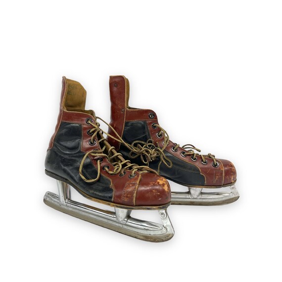 Vintage Hockey Skates Men's Leather Hockey Skates Two Etsy