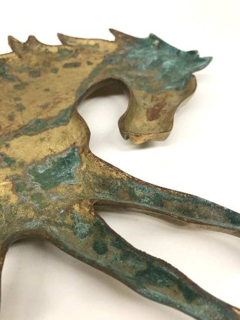 Vintage Solid Brass Running Horses Wall Hanging Brass Wild Etsy