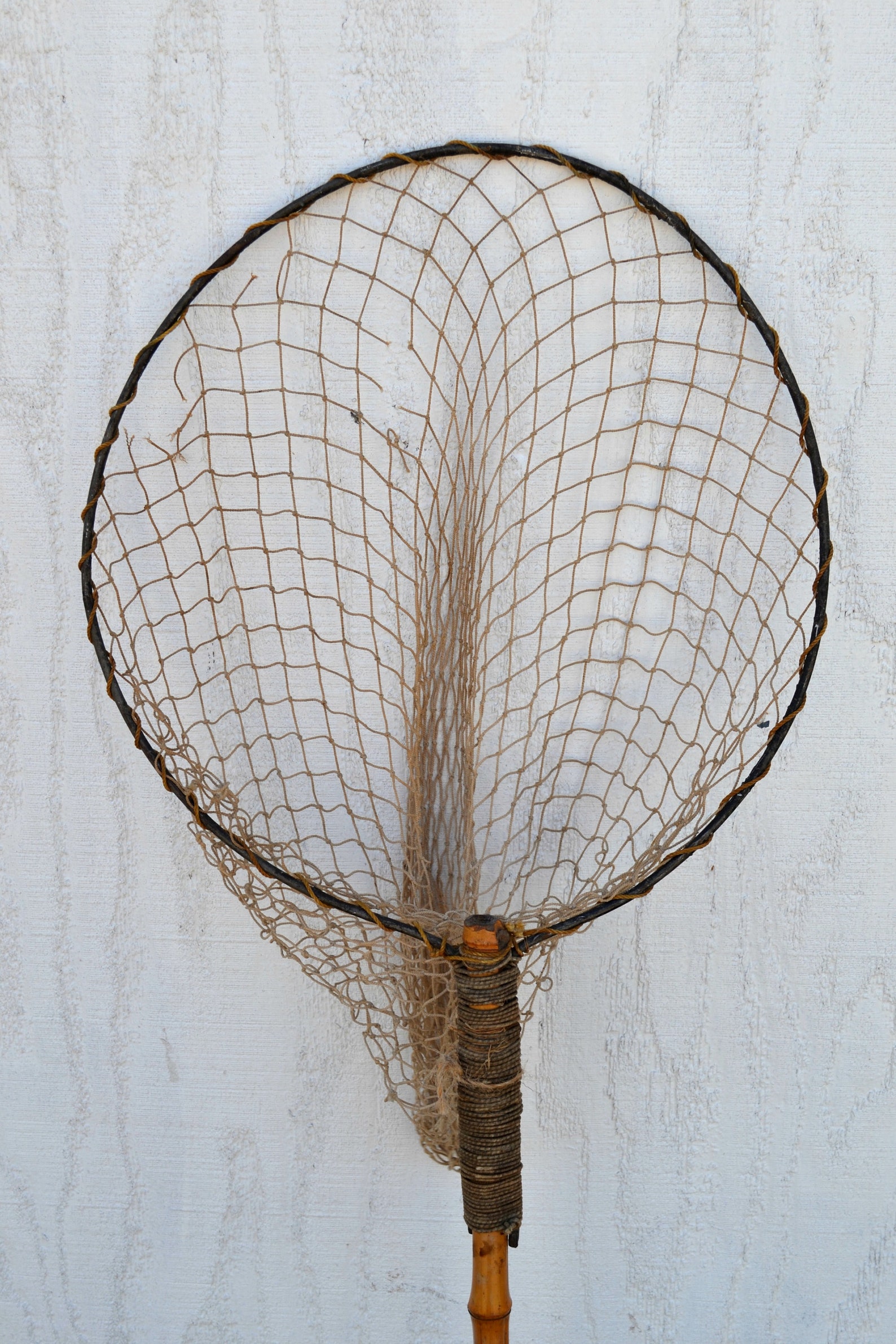 Vintage Fish Net Fishing Hand Net Bamboo Fish Net Pole Etsy