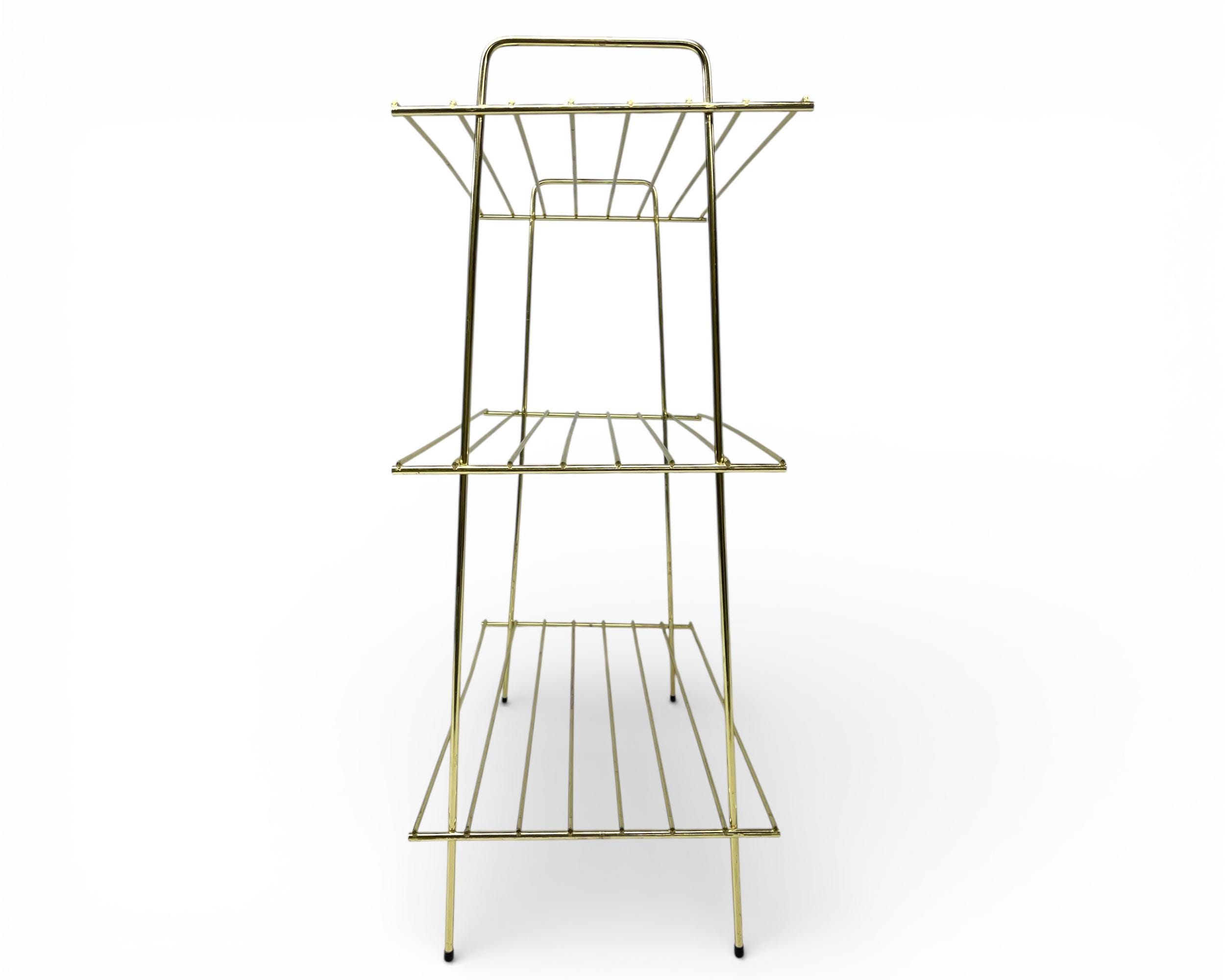 Vintage Mid Century Modern Gold Wire Rack 3 Tier Shelf Storage Stand - Etsy