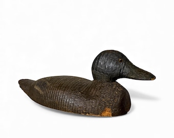Vintage Carved Duck Decoy - Rustic Cabin Lodge Decor