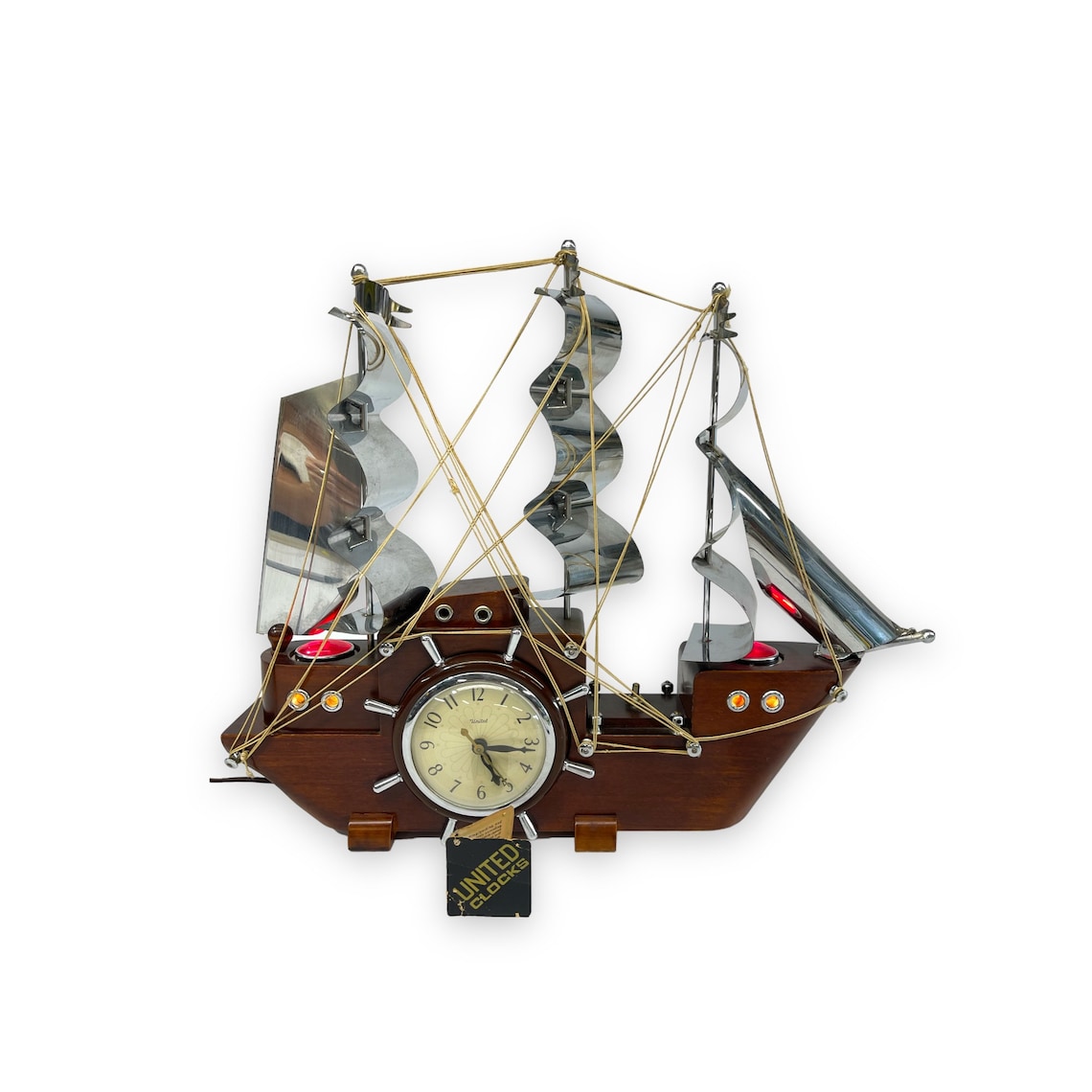 Vintage United Ship Clock Wood Ship Clock and Nightlight Etsy