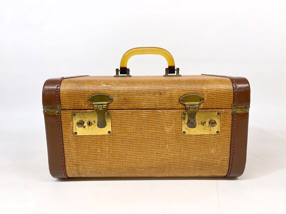 Vintage Mid Century Train Case, Modern Hard Side … - image 2