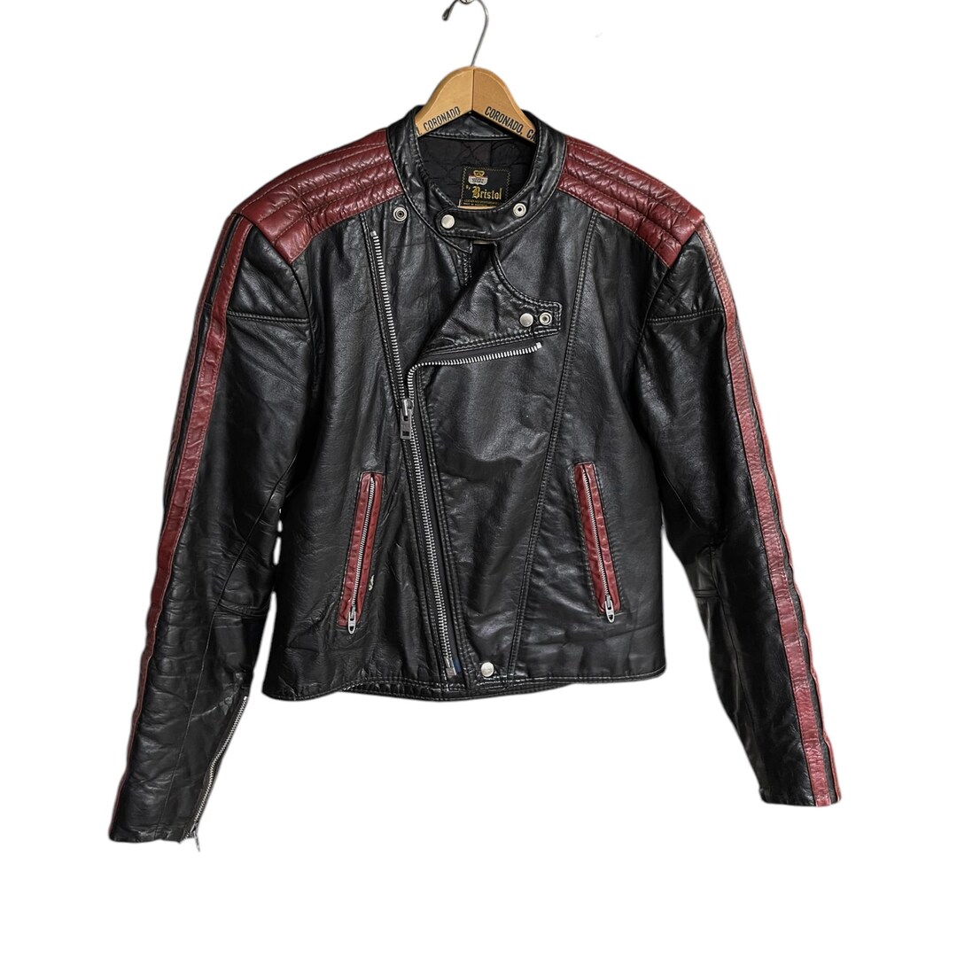 ジャケット・アウター 70s vintage Bristol 2tone lether jacket Vintage Two-tone Leather Motorcycle Jacket – Bristol 1970s Cafe