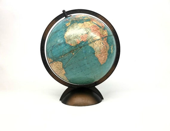 Antique World Globe Replogle 10 Standard Globe Desk Etsy
