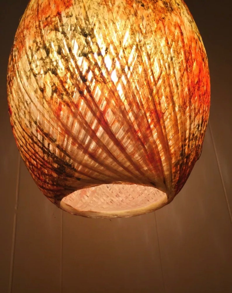 Vintage Woven Fiberglass Swag Light Mid Century Swag Light Etsy