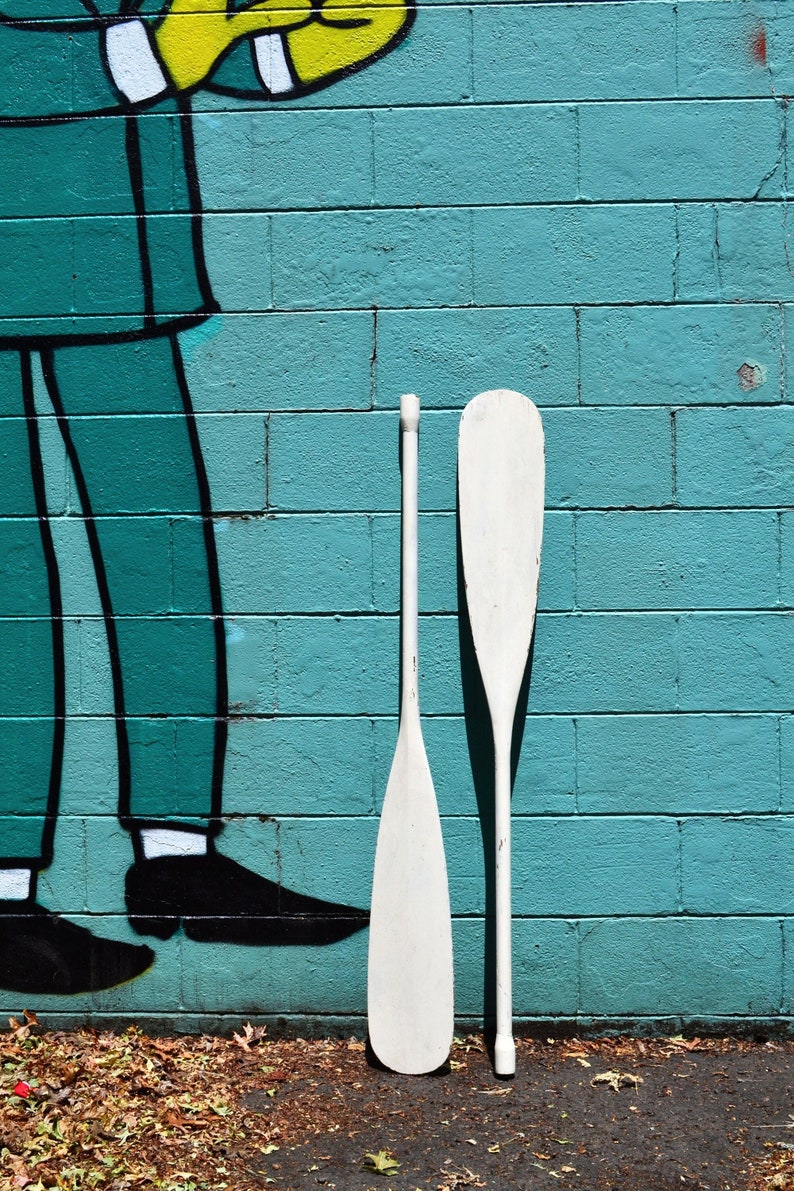 Vintage Boat Oars Pair Weathered Boat Oars Boat Paddles Etsy