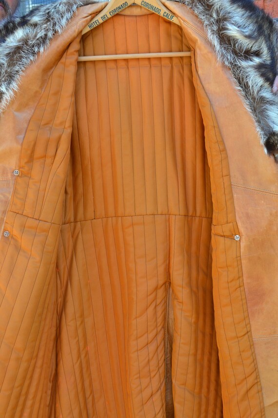 Vintage Leather and Fur Coat, Hollywood Glam Fur … - image 6