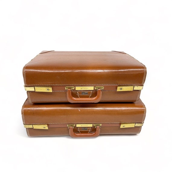 Vintage Mid Century Luggage Set, Modern Travelair… - image 2