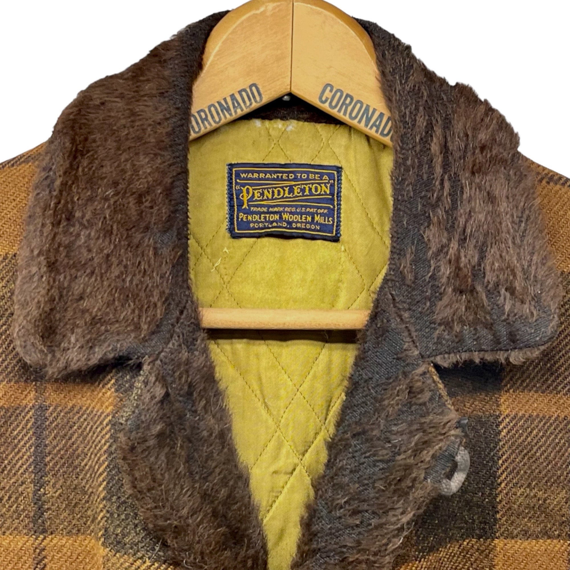 PENDLETON 70’s VINTAGE WOOL JACKET Vintage 70s Pendleton Wool Jacket Top Coat Plaid Quilted