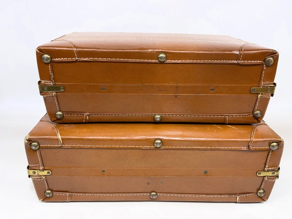 Vintage Mid Century Luggage Set, Modern Travelair… - image 7