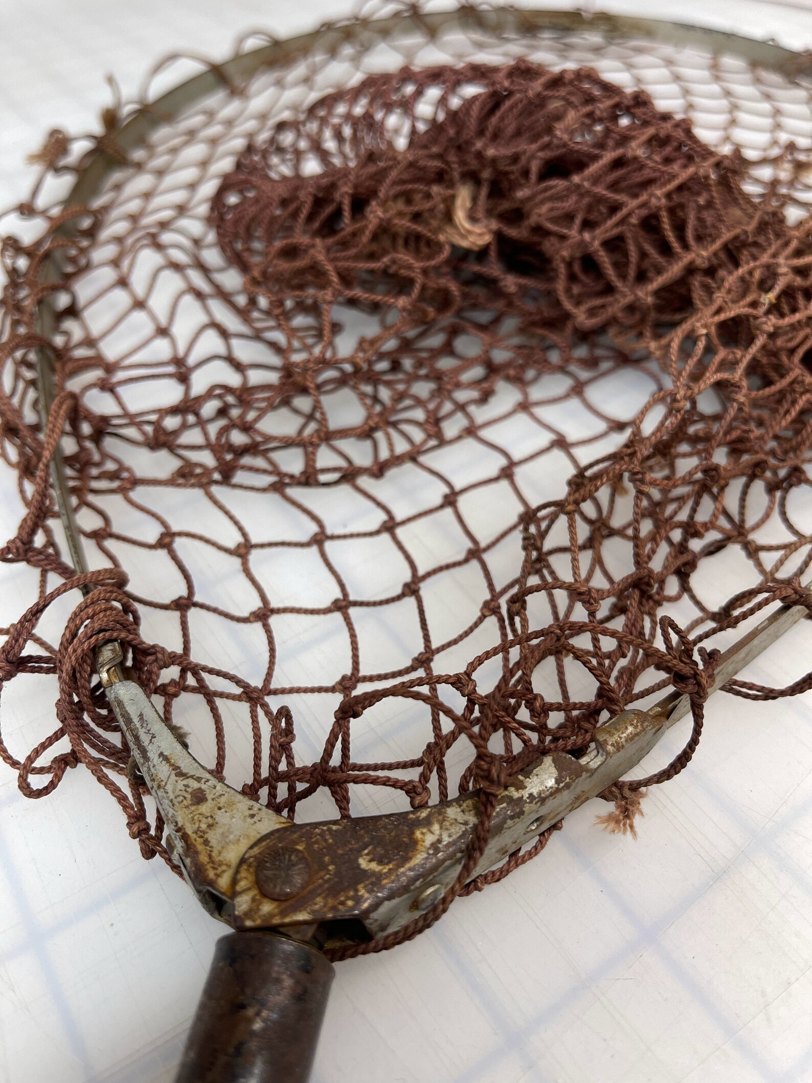 Vintage Fishing Net Fishing Hand Net Metal Fishing Net Pole Etsy