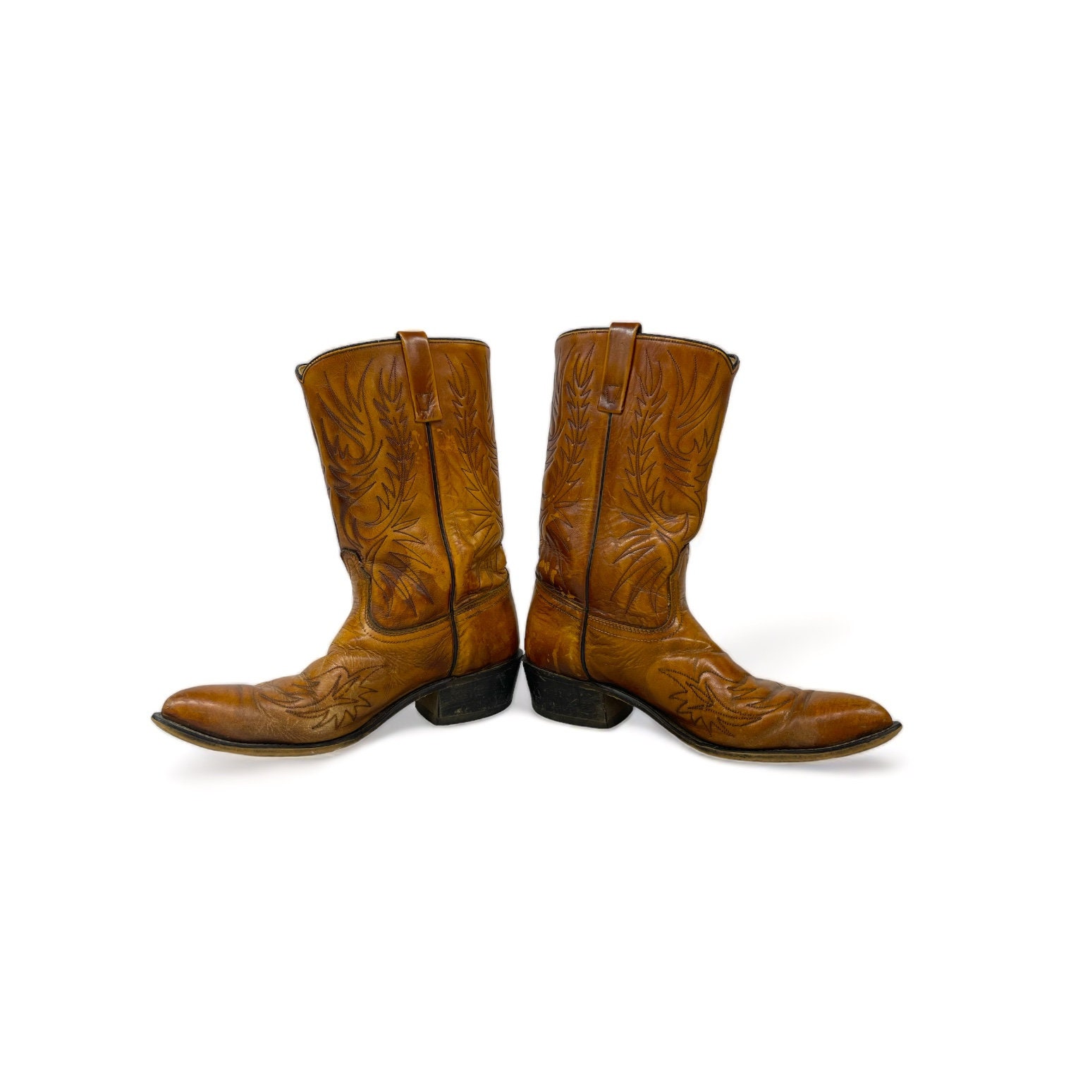 Vintage Acme Cowboy Boots, - 1970s Circle A Cowboy Boots, Size 10D