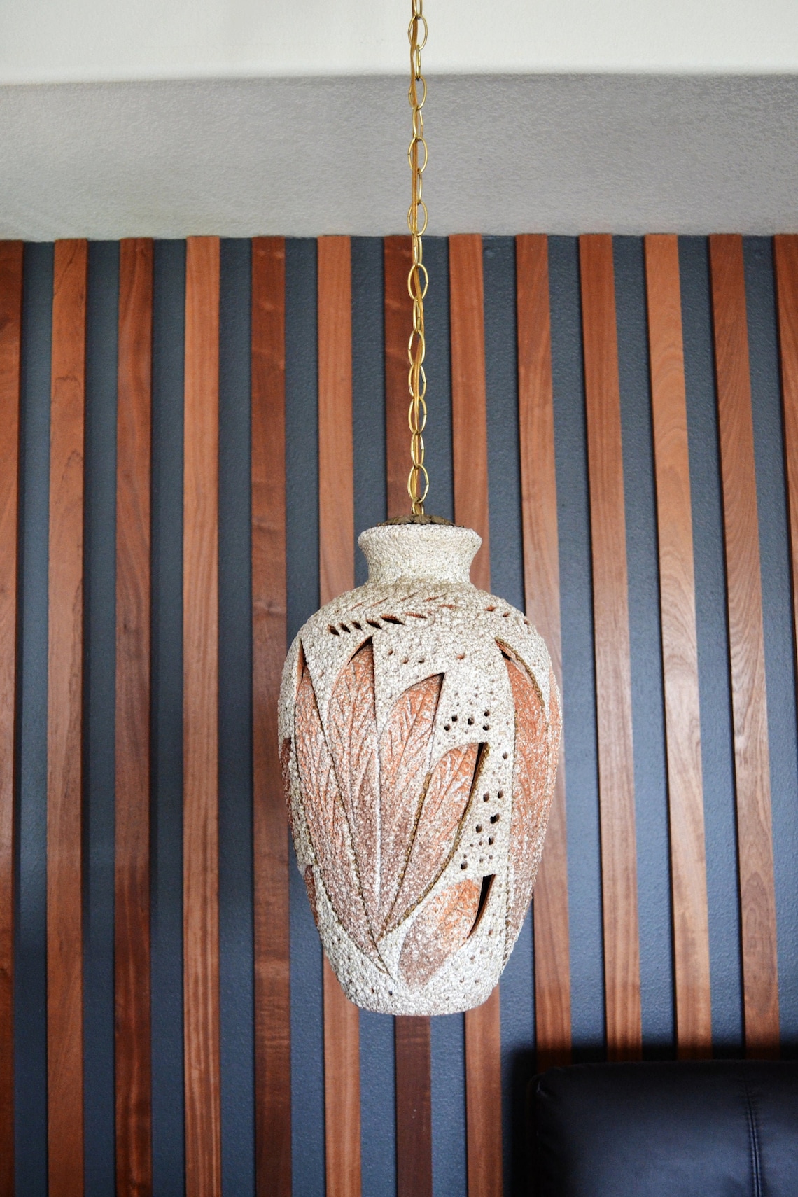 Vintage Mid Century Ceramic Pendant Swag Light Ceramic Light Etsy