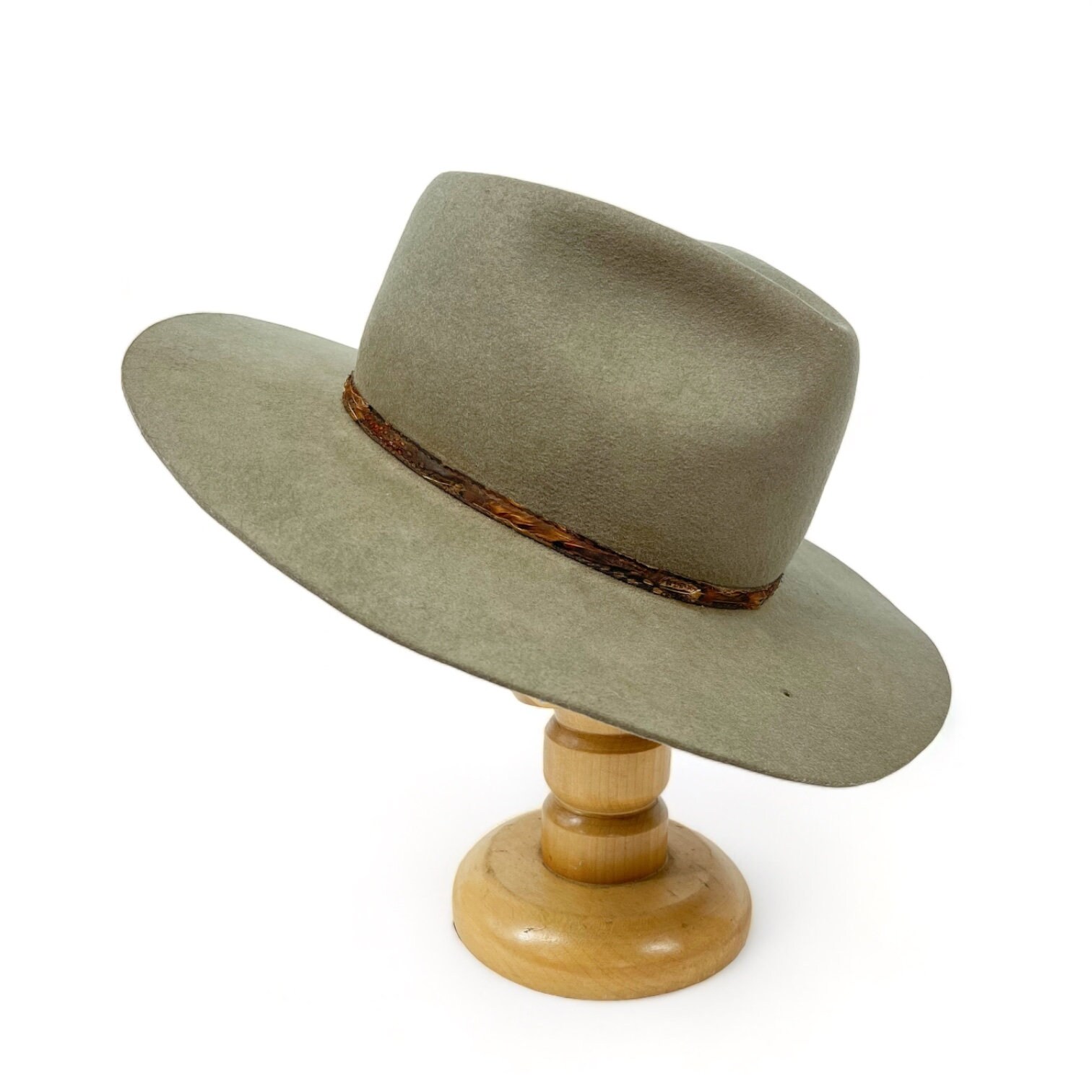 Vintage Cream Felt Western Cowboy Hat Bucking Bronco 10X BUCKSKIN | RODEO KING FELT COWBOY HAT – Botas Rojero main image 4