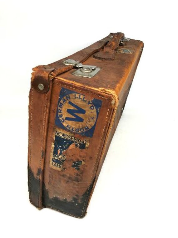 Vintage Suitcase with Travel Stickers, Vintage Lu… - image 3