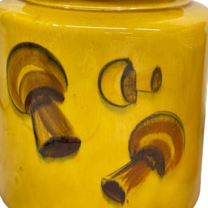 Vintage Mushroom Canister Set, Retro 1969 Los Angeles Pottery Canisters, Kitchen Decor, 60s Yellow and Brown Ceramic Canister image 5