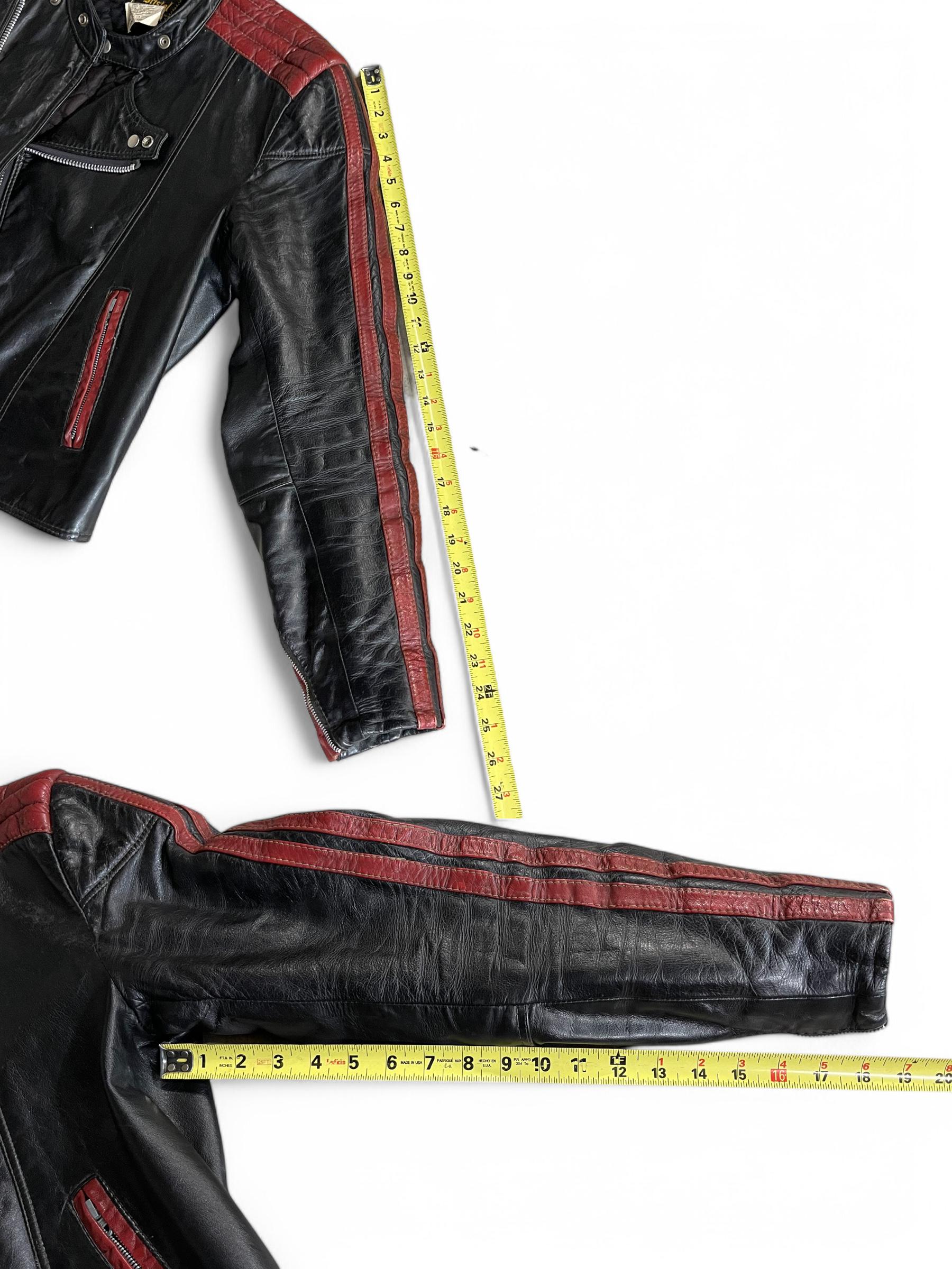 Vintage Two-tone Leather Motorcycle Jacket – Bristol 1970s Cafe