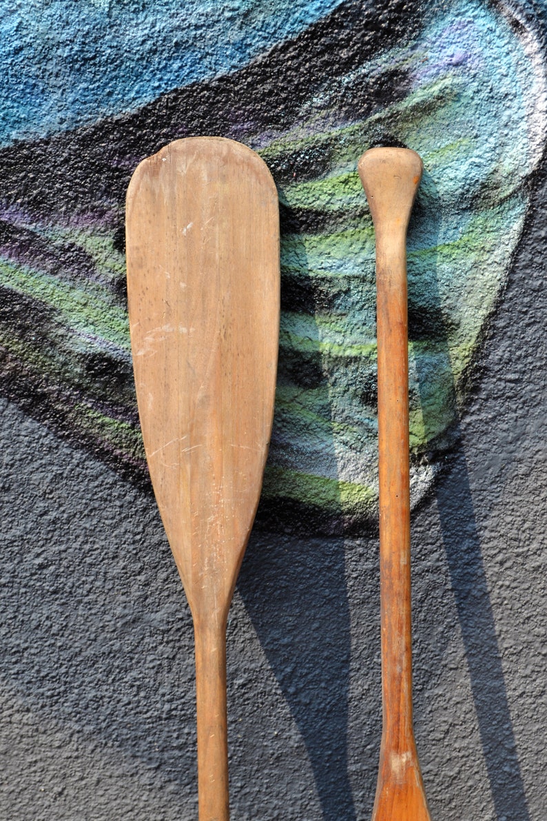 Vintage Boat Paddles Pair Smokers Brand Paddles Boat Oars Etsy