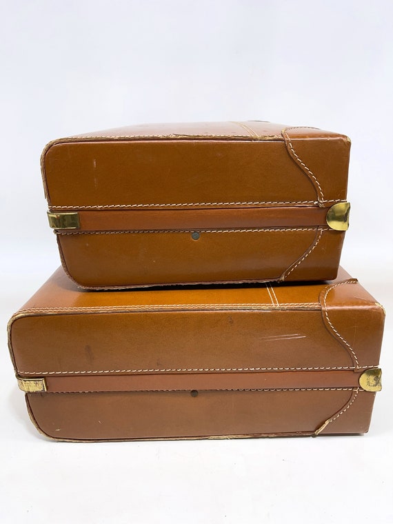 Vintage Mid Century Luggage Set, Modern Travelair… - image 6