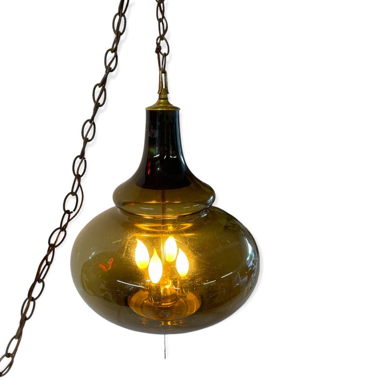 Vintage Mid Century Swag Light Atomic Swag Light Mid Century Etsy