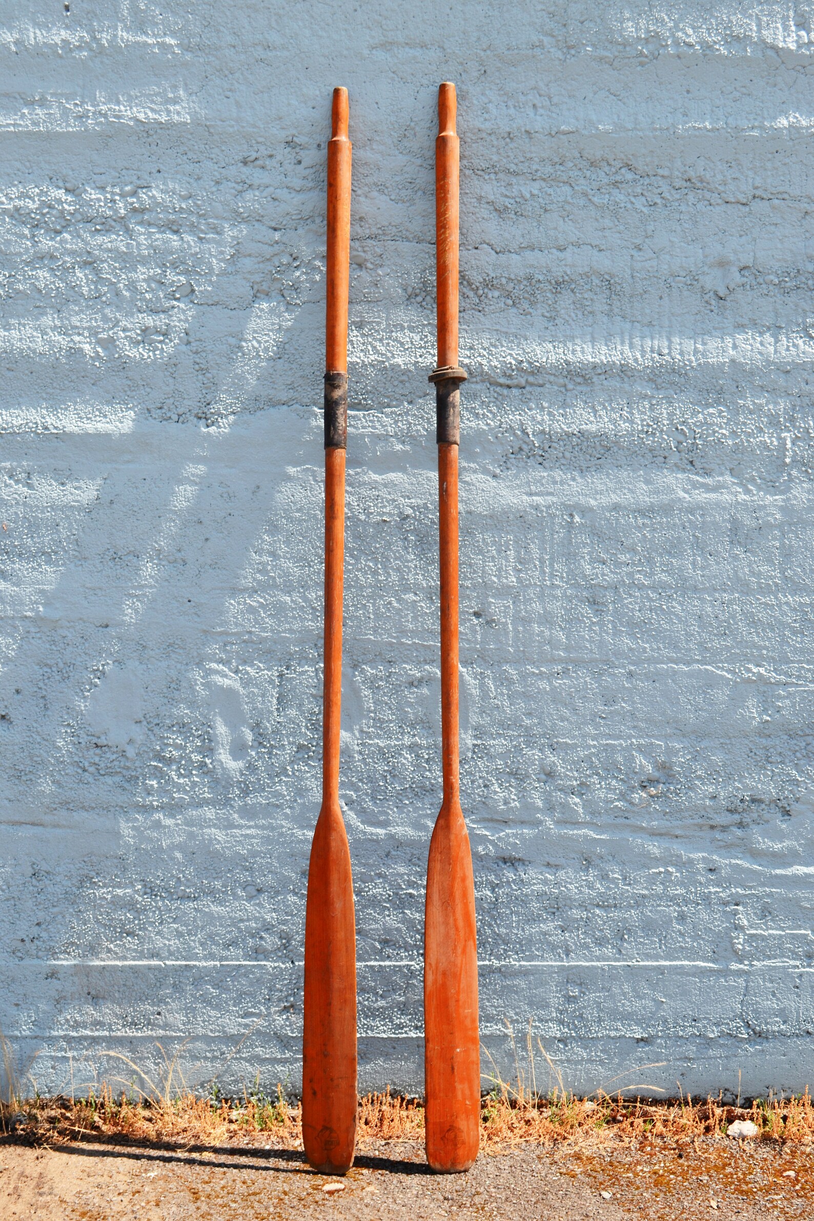 Vintage Wooden Boat Oars Pair Extra Long Oars 96 Inch Boat Etsy