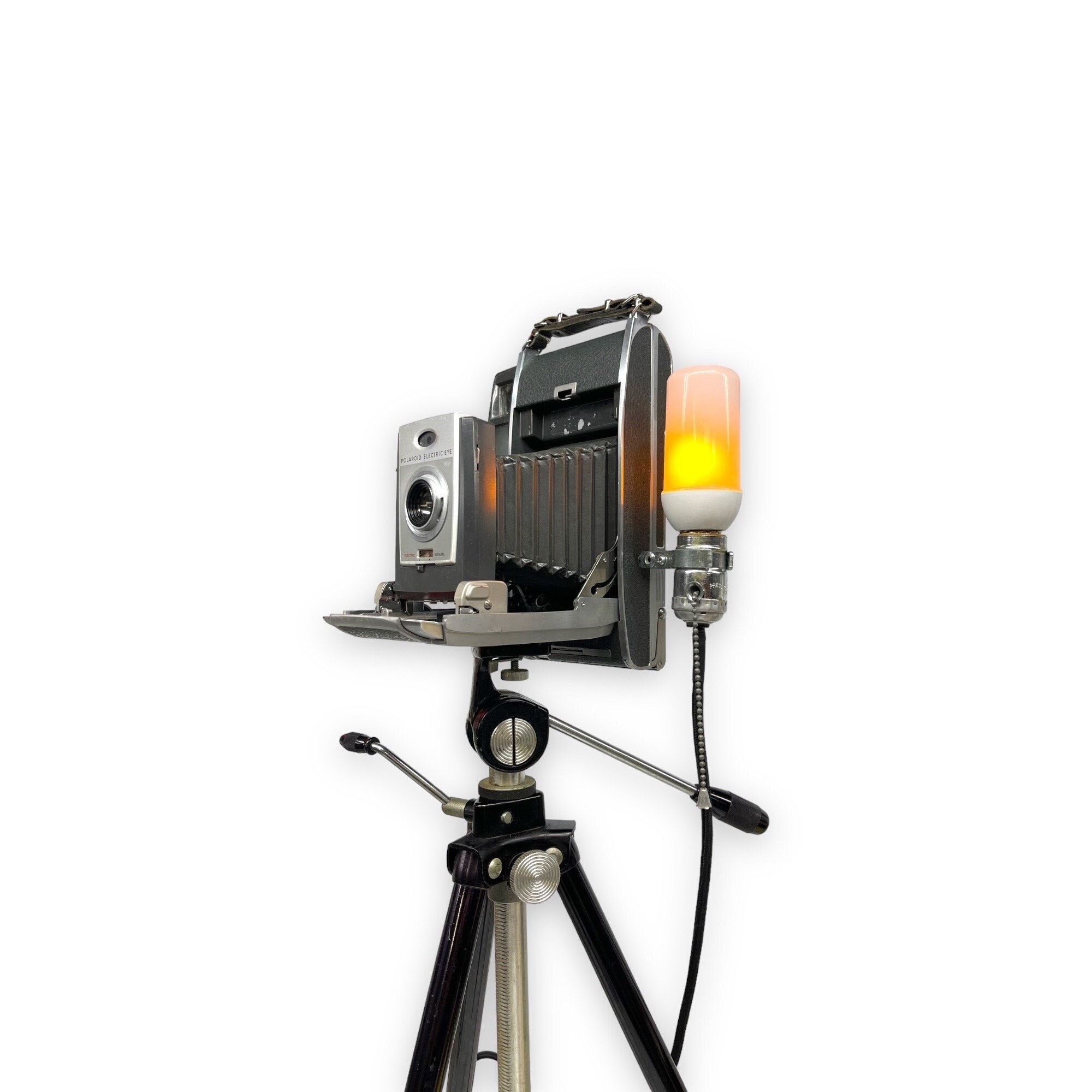 Vintage Camera Tripod Lamp Polaroid 900 Electric Eye Land Camera