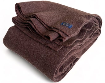 Vintage Pendleton Wool Blanket Solid Brown, Mid Century Throw, Cabin or Lodge Decor, Twin Pendleton Blanket, Stadium Blanket