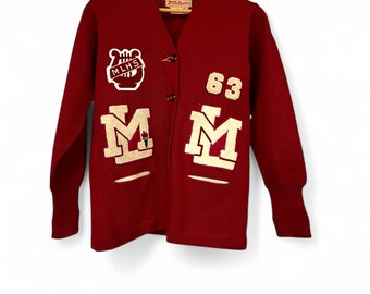 Vintage Wool Letterman Cardigan Sweater - Band Choir, Size M