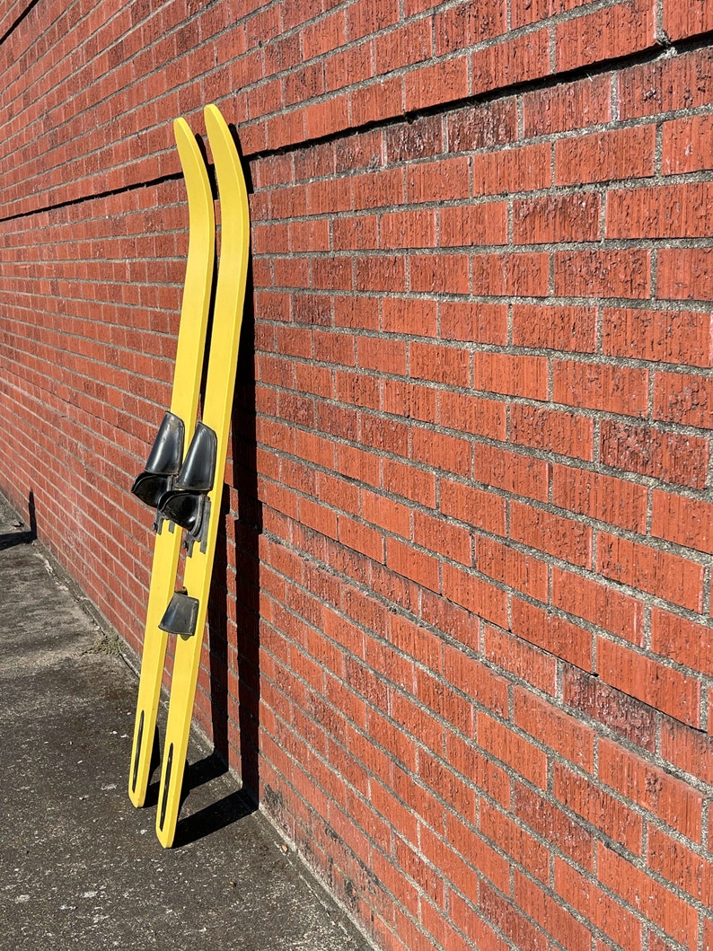 Vintage Water Skis Pair Wooden Water Skis Yellow Water Skis Etsy