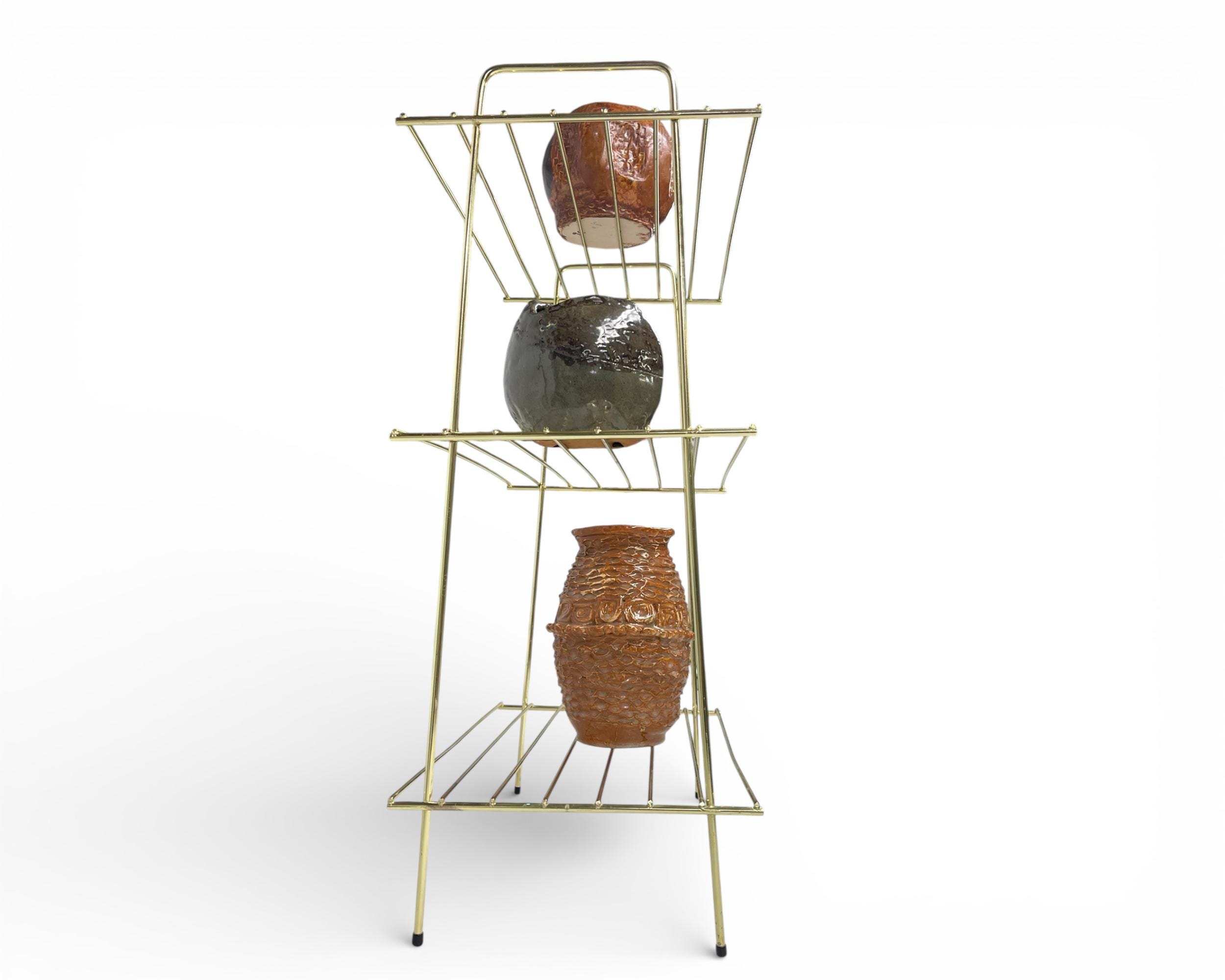 Vintage Mid Century Modern Gold Wire Rack 3 Tier Shelf Storage Stand - Etsy